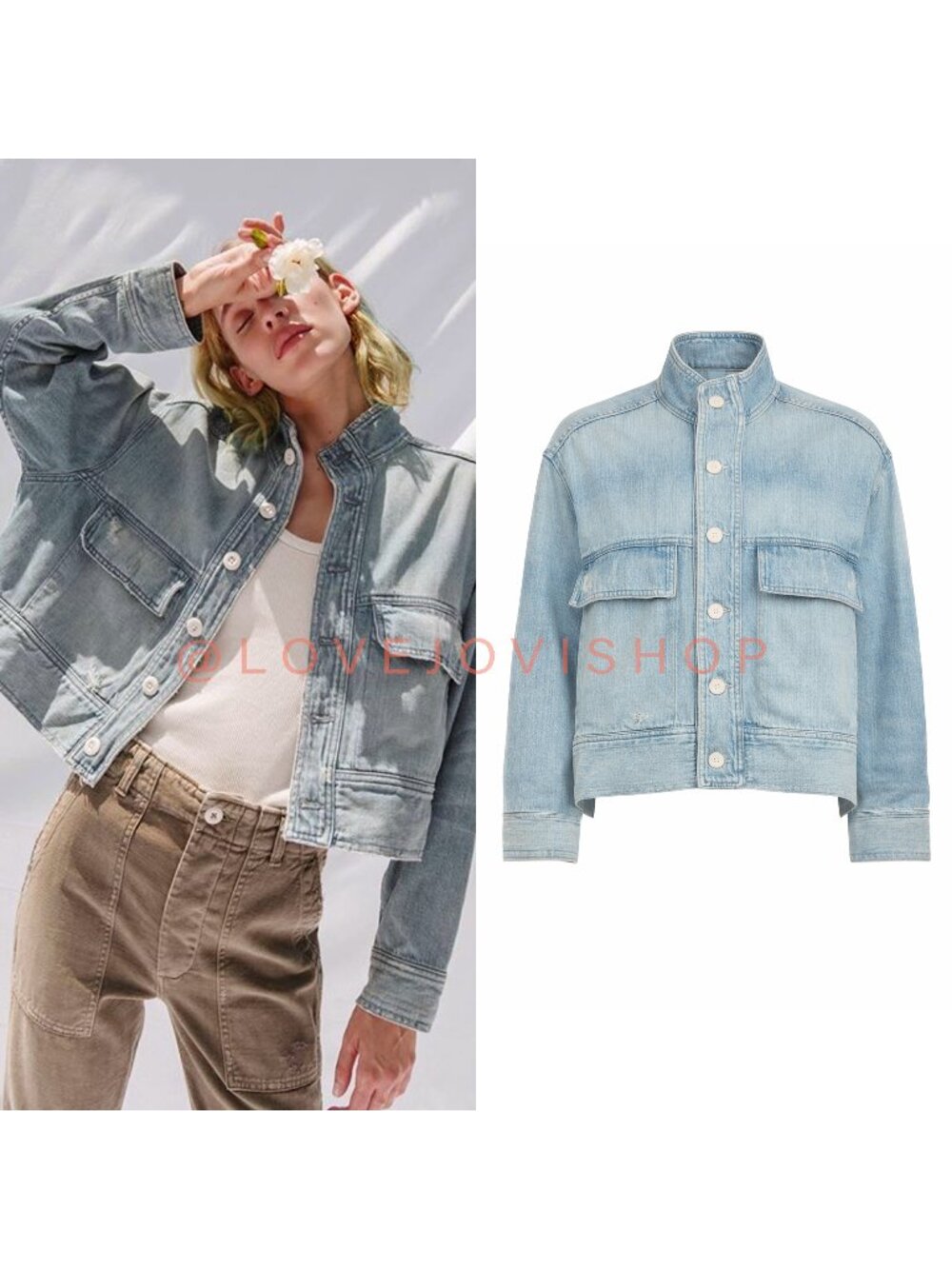 Luxe Streetwear | NWT! AMO Patch Utility Denim Jacket | Oversized Box Fit Light